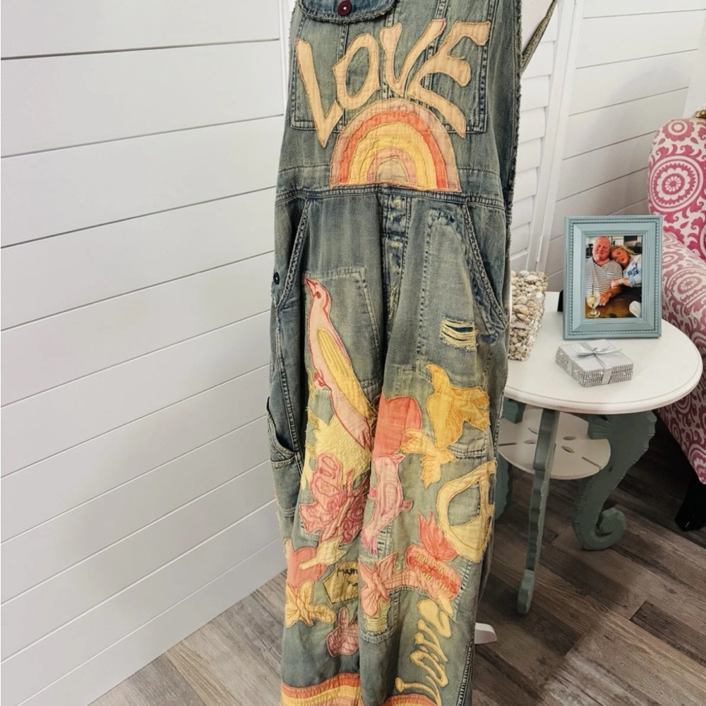 💕 Magnolia Pearl Love Appliqué Overalls